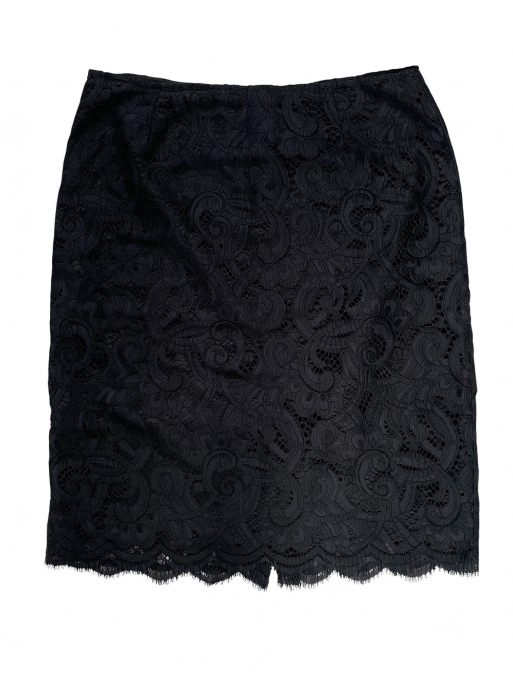 Lilly Pulitzer Hyacinth Black Lace Pencil Skirt Size 10